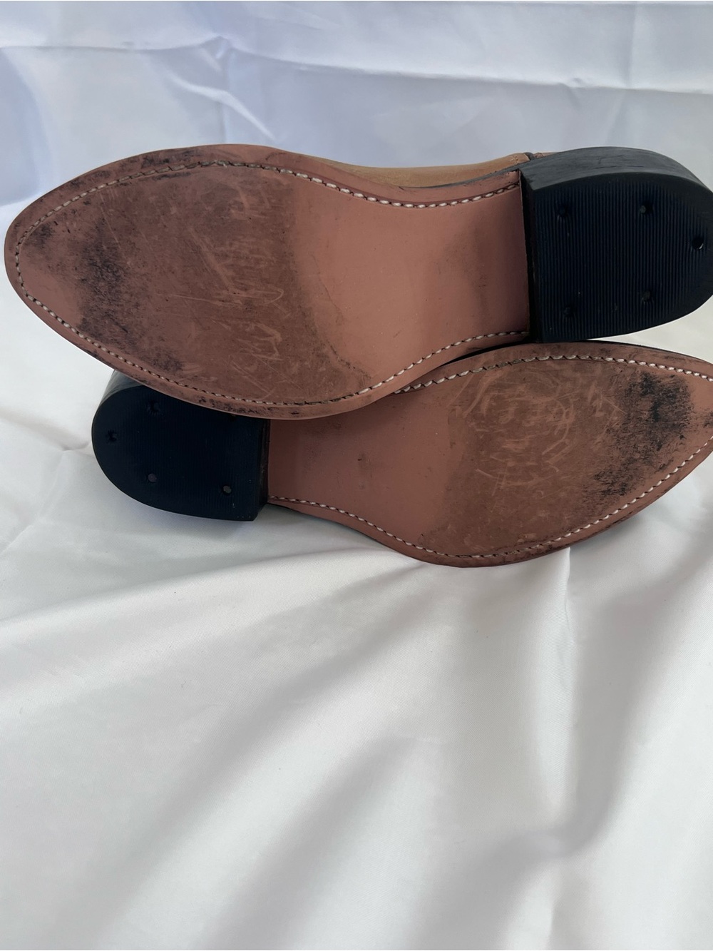 Old West Brown/Tan Leather Kids Western Boots - Picture 6 of 10